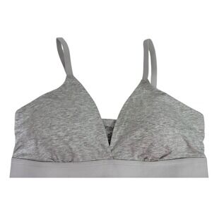 Maurices Gray Pullover Bra Sz M Removable Pads Cotton/Elastane Adjustable Straps